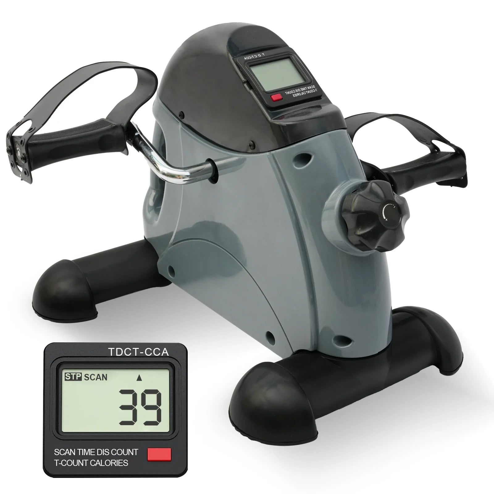 under Desk Bike Pedal Exerciser, Mini Exercise Bike with Digital Display, Portable Foot Cycle Arm & Leg Peddler Machine for Home
